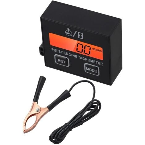 Compte-tours numérique inductif pour tronçonneuse, moto, tondeuse, moteurs 2 temps 4 temps avec compteur d'heures de fonctionnement, version noire