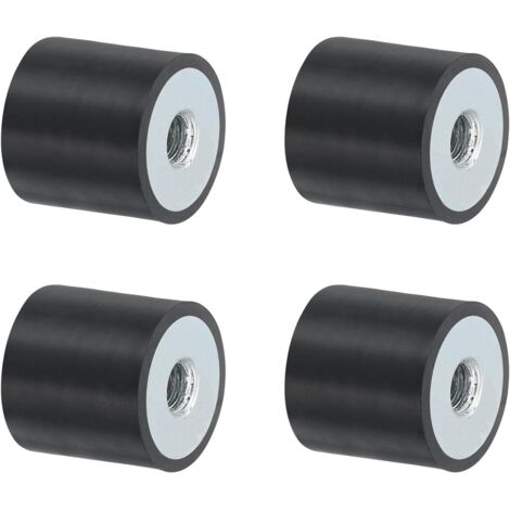 4Pcs 20 x 20mm M6 Supports en Caoutchouc à Filetage Femelle, Isolateur de Vibrations, Remplace les Coussins Anti-Vibrations, Bloc de Base Plat (1/5)