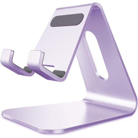 Support Téléphone, Support de Bureau en Aluminium Compatible avec iPhone 16 15 14 13 12 Pro Max Mini XS Max XR X Se 8 7 6 6s Plus Huawei Mate 60 50 40, Samsung S23 S22 S21-mauve