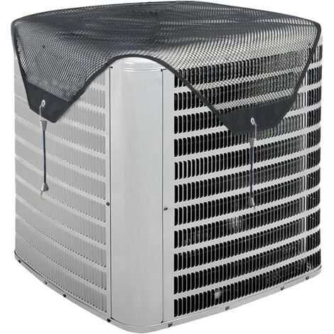 Housses de climatiseur pour unités extérieures noires, housse de climatisation pour unité extérieure, grille ouverte (91 x 91 cm) (1/5)