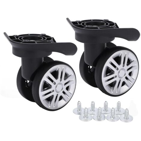 Roulette de Valise, 1 Paire de Roues Pivotantes pour Bagages, roulettes Pivotantes pour Valise Repalcement Roues à Double Rangée Muettes Roue Valise