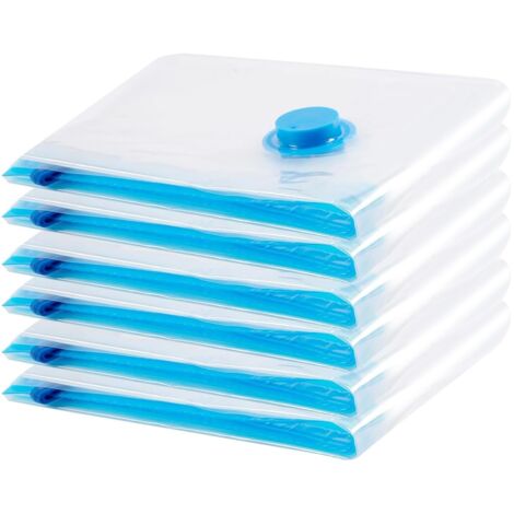 Sac de Rangement Sous Vide 6PCS,Sac sous vide Vetement Aspirateur,Compression Housse Aspirable Rangement Réutilisable pour Literie, Vêtements, Couettes, Matelas,Tente et Voyages(60 40CM)