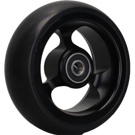 Roue Avant de Fauteuil Roulant 4 Pouces (10Cm) - Roulette En Aluminium, Pneu Solide, Remplacement Des Roues Avant - Noir