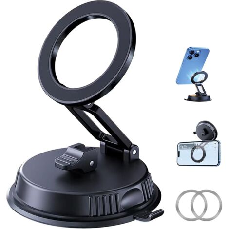 Support de Téléphone Portable de Voiture, 360° de Rotation, Support Magnétique pour Téléphone de Voiture, Accessoires Automobiles Compatibles Avec iPhone 17/16/15/14/13/12 et Tous (1/5)