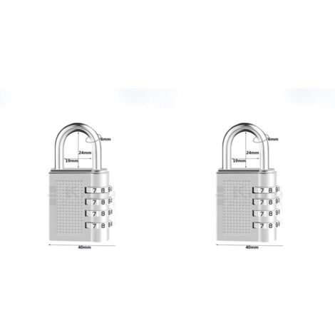 [2 Pièces] 4-Digit Cadenas à Combinaison. Serrure Combinée Imperméabiliser. Métal étanche et Fermoir Combiné en Acier Plaqué (17B Electric White) (1/5)