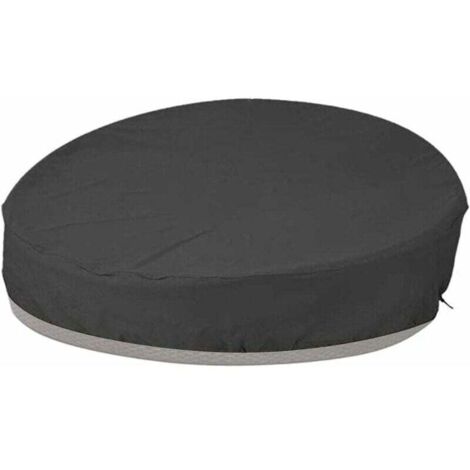 Housse Lit De Jardin Rond Housse De Protection Canapé Lit Rond Coupe-Vent Résistant Aux UV 210D Oxford Bâche en Tissu pour Meubles De Jardin. Noir 190x89cm (1/5)