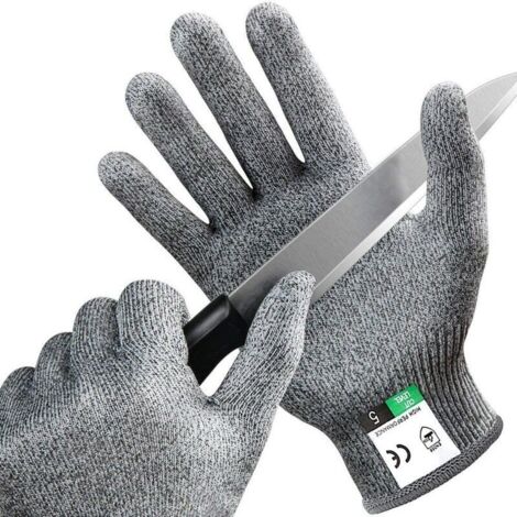 Paire de Gants Anti-Coupures Taille-S Gant Cuisine avec Protection de Niveau 5. Norme en 388 - Meilleure Protection Contre Les Coupures du Quotidien Couteau Cuisines. Jardinage. Bricolage