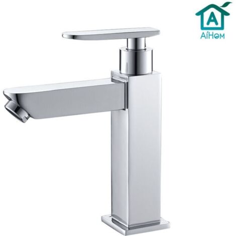 Robinet Eau Froide pour Lave-Mains Robinet Salle de Bain Chromé Poignée Simple Mitigeur Robinet Lavabo (1/5)