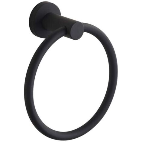 Anneau porte-serviette mural en acier inoxydable 304 pour salle de bain Noir