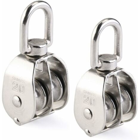 Poulie Double 2pcs inox 304 pivotant Double poulie