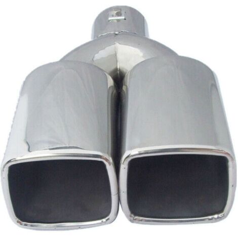 Embout de silencieux d'échappement de voiture. 1 pièce. double tuyau carré carré. en acier inoxydable chromé. entrée 2.5 pouces US