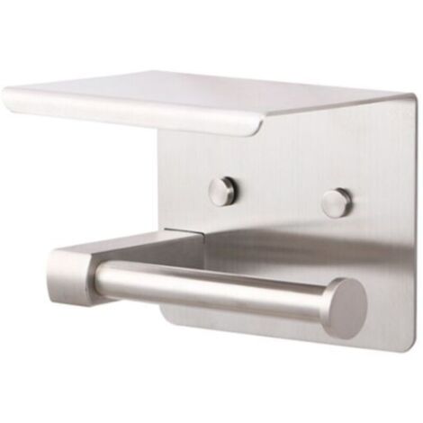 Porte-papier hygiénique avec étagère Etagère en acier inoxydable 304 (type perforé (1/5)