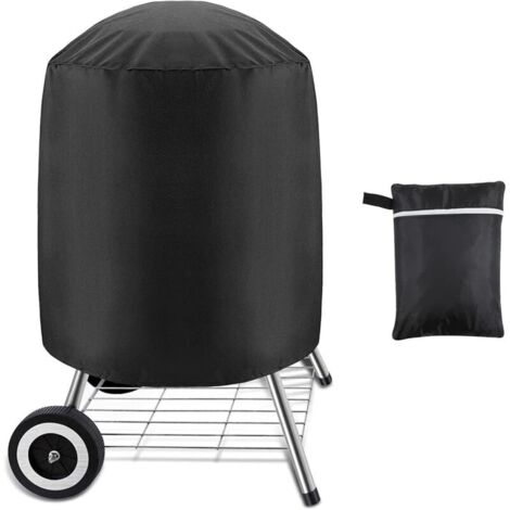 Lot de 1. housse pour grill à charbon. housse imperméable pour grill extérieur. grill rond. noir. (70 x 70 cm) (1/5)