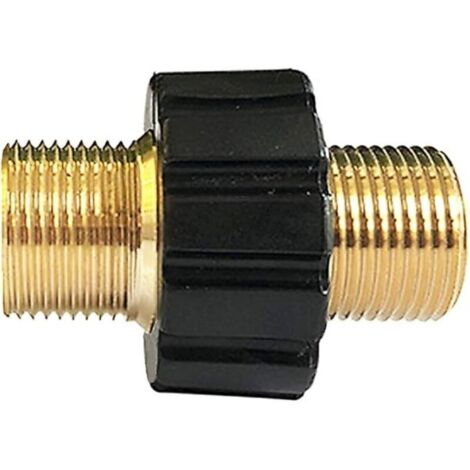 1 Adaptateur de tuyau à connexion rapide. Accessoires de nettoyage. Pistolet à eau haute pression. Nettoyeur haute pression. Tête double M22 x 1.5 compatible avec Karcher. Karcher HD & HDs Tuyau de ne