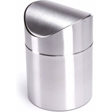 Poubelles de table Poubelles de table Poubelles Poubelles de cuisine Poubelles cosmétiques Couvercle pivotant en acier inoxydable (1/5)