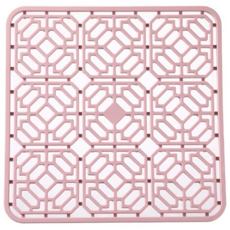 Tapis d'évier. Grand Tapis d'évier de Cuisine en PVC. Accessoires pour évier et évier avec Trous de Drainage. 3030(rose) (1/3)