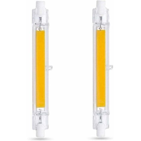 Ampoule LED R7S 118mm 10W Blanc Froid 6000K. 1000LM. Équivalent Lampe Halogène R7S J118 80W 100W. Dimmable. Ampoule R7S 118mm Slim COB LED pour Applique Murale/Lampadaire. lot de 2