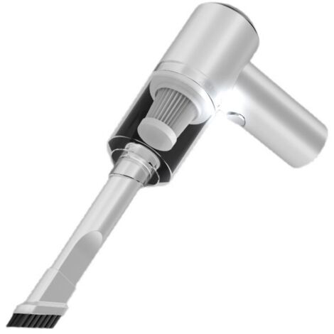 Aspirateur de voiture à chargement sans fil pour voiture et maison humide et sec adapté au nettoyage de voiture et au nettoyage domestique (blanc) (1/5)