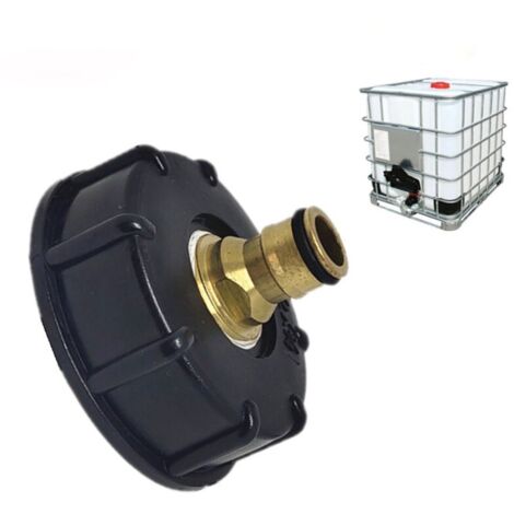 Raccord cuve eau S60X6 - Embout arrosage jardin (anneau plat - tétine en laiton à 6 pointes)