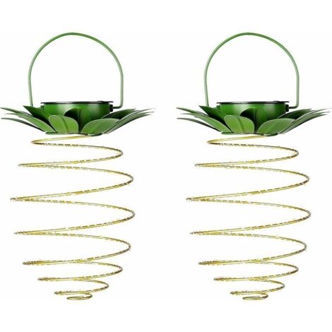 Lot de 2 lampes solaires en forme d'ananas. 60 lampes LED de jardin étanches pour décoration de jardin. pelouse. arrière-cour (blanc chaud) (1/5)