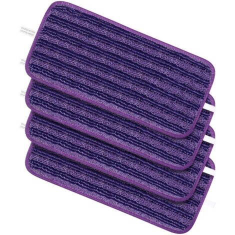 Lot de 4 lingettes réutilisables pour balai Swiffer WetJet. en microfibre. lavables. pour nettoyer les sols secs ou humides. 30 x 14 cm