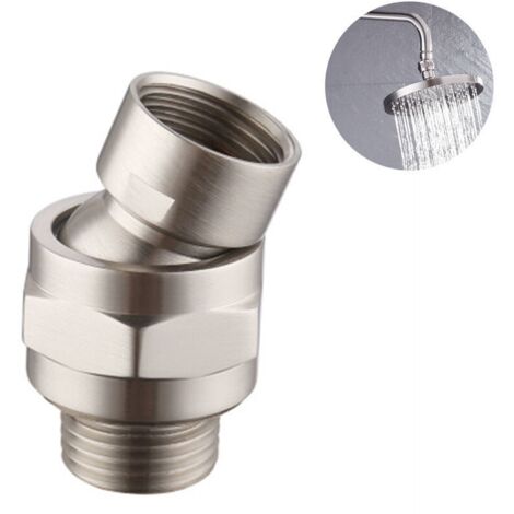 Connecteur de douche Joint à rotule Pommeau de douche Adaptateur à boule pivotante Extension de bras de douche réglable Composant universel Nickel brossé