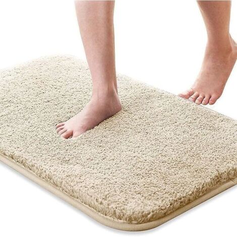 Tapis de bain. tapis de bain absorbant et antidérapant. tapis de bain doux et agréable pour la peau. tapis de bain lavable. 50x80 cm. (beige) (1/5)