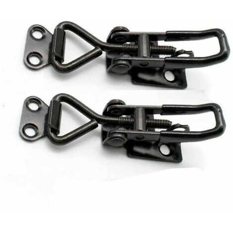 Loquet et targette Clip à bascule réglable. loquet à bascule en acier inoxydable. loquet de serrage à bascule vertical. loquet de botier en métal pour valises. bagages et placards (noir) 2pcs Ji