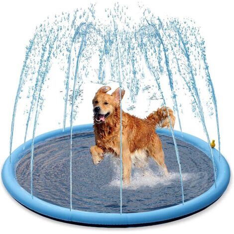 Ersandy – Tapis d'arrosage pour chiens 150 cm – Baignoire piscine enfant – PVC antidérapant sans BPA – Épaisseur 0,45 mm pour plus de résistance