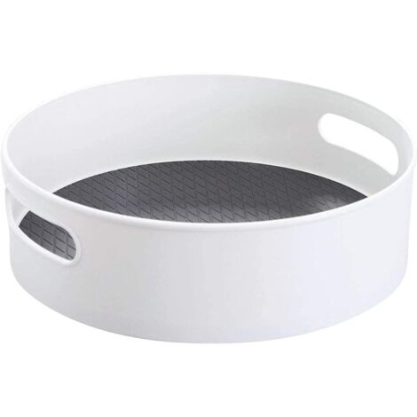 Plateau Tournant Epices Φ30cm Rangement Placard Cuisine Plastique Lazy Susan, Etagere a Epices Porte Epice Rangement Epices Blanc (1/5)