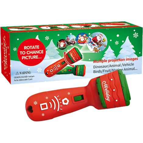 Lampe de projection de torche de projecteur de toboggan, projecteur de lampe de poche de Noël 21 images différentes, torche de projection d'histoire de Noël de LED décor extérieur d'intérieur, cadeau (1/5)