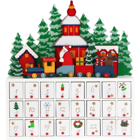 Calendrier de l'avent 'Paysage' avec tiroirs pour remplissage individuel Calendrier de l'avent original Décoration noël (1/5)
