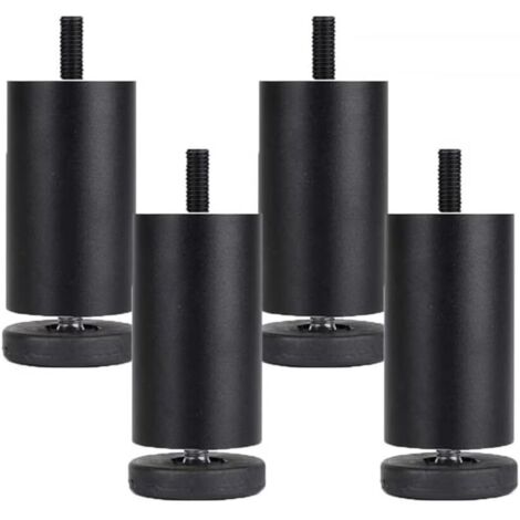 ZVD – Pieds de meuble réglables en alliage d'aluminium – Hauteur 12cm – Base pivotante – Lot de 4 – Capacité de charge 200kg