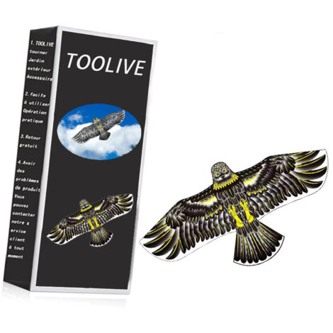 ffaroucheur à Oiseaux cerf-Volant, répulsif pour Oiseaux Aigle cerf, Effaroucheur d'oiseaux pour Balcon, Arbres Fruitiers, Potager,Ajouter une roue de fil rouge de 10cm100m