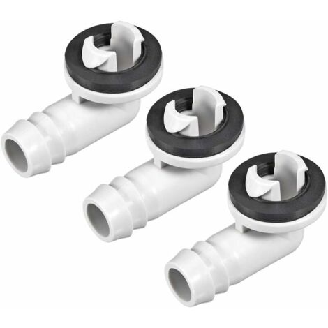 ZVD – Connecteur coude pour climatiseur – Raccord de drainage 15mm – Plastique durable – Lot de 3 pièces pour évacuation condensat