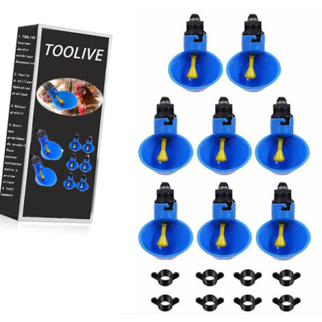 8 pcs,Abreuvoir Poulet Plastique,Abreuvoir Poulet Automatique,Abreuvoir Poules,Abreuvoir Poulet Bleu,Fontaine à Boire La Ferme,Convient Aux Poules,Poussins,Canards,Oiseaux,Volailles Bleue (1/5)