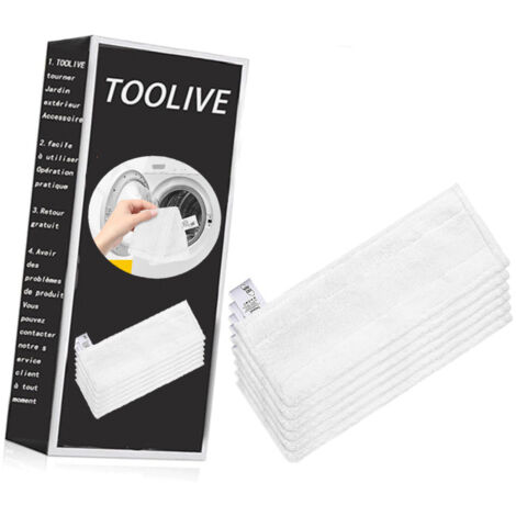 Toolive – Pack de 5 bonnettes microfibre EasyFix – Compatibles SC2 SC3 SC4 SC5 Kärcher – Serpillères absorbantes pour nettoyage vapeur