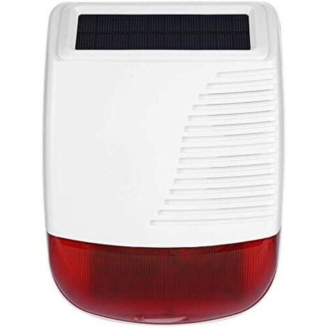 ZVD – Sirène d'alarme extérieure sans fil solaire – Alimentation solaire – 110 dB – Étanche et anti-sabotage – Installation facile (1/4)
