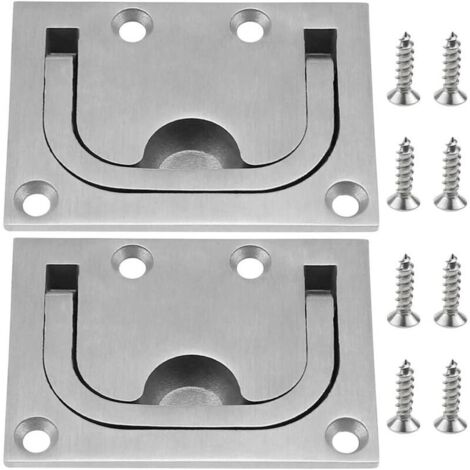 ZVD – Poignée marine en acier inoxydable 304 – Lot de 2 – Dimensions 76 x 57 mm – Finition miroir pour trappes de bateau (1/5)