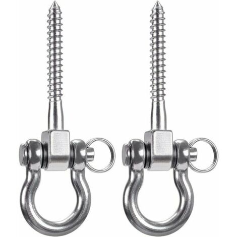 2 pièces 900KG capacité 304 crochets de plafond robustes en acier inoxydable, crochets de balançoire, crochets de suspension avec vis pour chaise suspendue de yoga en bois sac de boxe hamac fauteuil r (1/5)