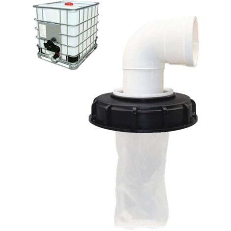 ZVD Filtre À Couvercle IBC Accessoires De Réservoir IBC Couvercle De Filtre en Nylon 165mm avec Couvercle Supérieur De Baril d'argile De Filtre Net pour Réservoir d'eau De Pluie IBC/90 degrés (1/4)