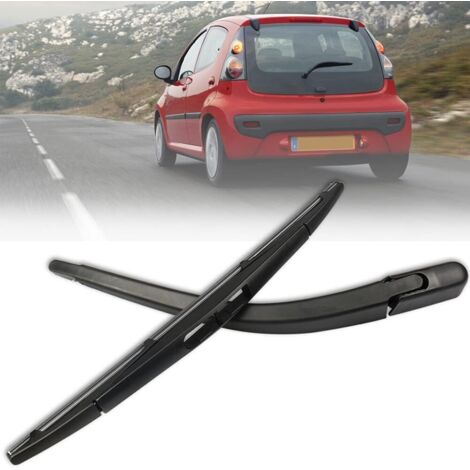 Essuie-glace arrière de rechange Balai Bras d'essuie-glace arrière + essuie-glace Raclette Set pour Peugeot 107, Citroën C1/Toyota Aygo