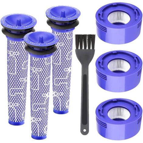 Lot de 6 filtres de rechange compatibles avec les aspirateurs Dyson V8 +, V7 V8 Series Absolute Animal Motorhead, 3 pré-filtres et 3 post-filtres HEPA, remplace DY-965661-01, DY-967478-01 (1/5)