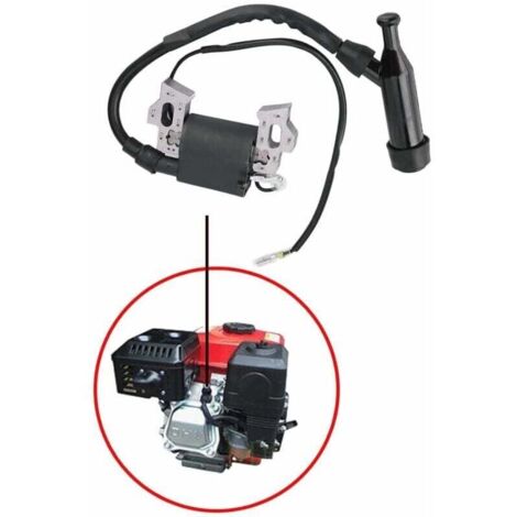 Bobine d'allumage, pièces de générateur pour générateur à essence 168F-170F 2KW/3KW, bobine d'allumage de remplacement avec bougie d'allumage, bobine d'allumage pour moteur de tondeuse à gazon (1/4)