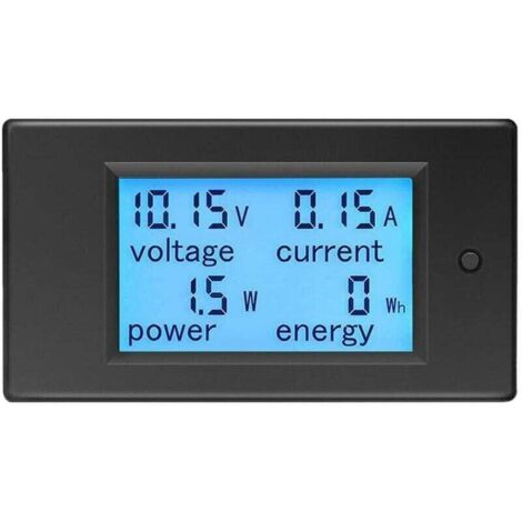 Voltmètre Ampèremètre 12V DC 6.5-100V 20A - Tensionmètre Wattmètre - Testeur Tension Courant Puissance - LCD Énergiemètre DC20A