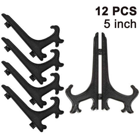 12 pièces chevalets en plastique supports d'assiettes, supports d'assiettes, assiettes pliantes, présentoirs pour la présentation d'assiettes de collecte, supports de bols, livres, assiettes, DVD, ima (1/5)