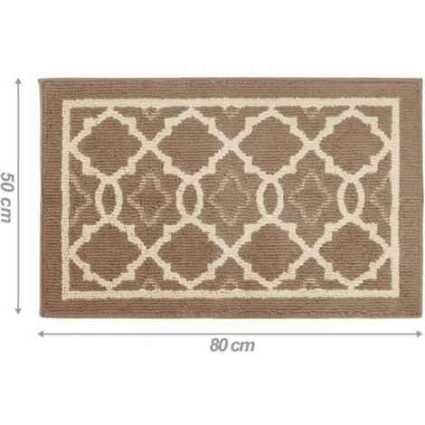 Serbia – Tapis de porte intérieur absorbant 50 x 80 cm – Antidérapant lavable en machine – TPR respectueux de l'environnement – Design moderne beige (1/5)