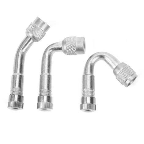 Jeffergarden Rallonge de Valve de pneu en laiton, adaptateur d'extension de tige de Valve 90 ° 135 ° 45 ° pour voiture moto véloargent