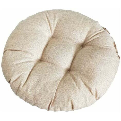 Lin-Rond Coussin de Siège, Coton Lin Tatami Coussin de Sol, Coussin de Chaise épais Moux pour Chaise de Bureau, Coussin de Chaise épaissi Confortable pour Cuisine, Chambre, Sofa, Voiture (4040cm) (1/4)