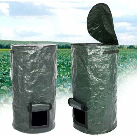 2 Pièces Sacs de Compost - Bacs de Compost de PE de Fermentation Organique Écologique, Sacs pour Déchets de Cuisine de Jardin, (2 Pièces, 35x60cm) (1/4)